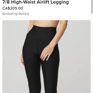 COPY - Alo 7/8 High-Waist Airlift Legging size xs